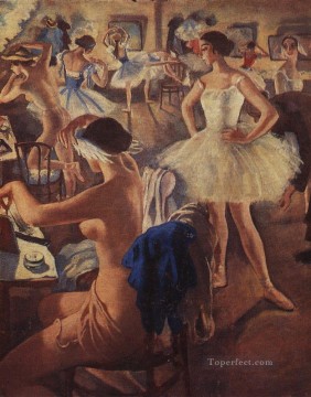 En el vestuario ballet El lago de los cisnes 1924 bailarina bailarina rusa Pinturas al óleo